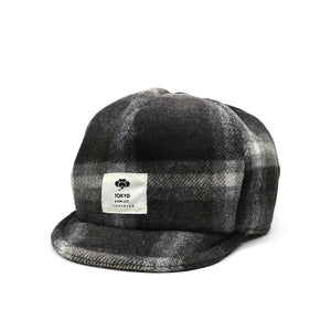 BOYS W/L CHECK CAP -CHACOAL-