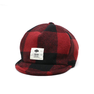 BOYS W/L CHECK CAP -RED-