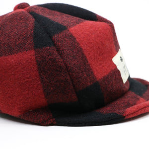 BOYS W/L CHECK CAP -RED-