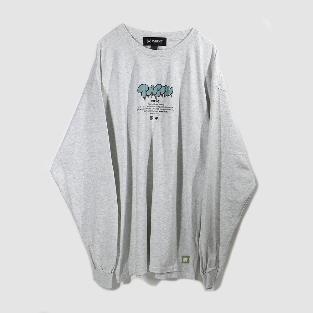 PAINT LOGO LONG TEE -ASH GRAY-