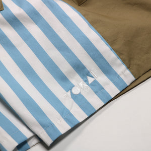 TOKAI 'POSHBOY' W POCKET SHORTS -BEIGE+STRIPE-