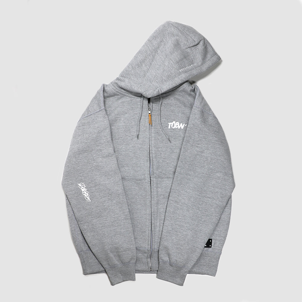 TOBW LOGO ZIP HOODIE H/W -GRAY-