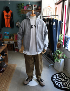 TOBW LOGO ZIP HOODIE H/W -GRAY-