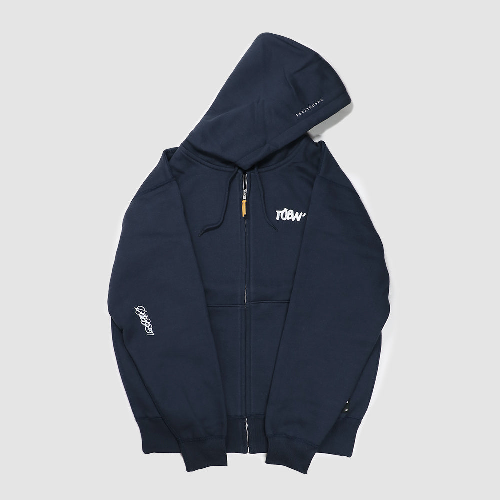 TOBW LOGO ZIP HOODIE H/W -NAVY-