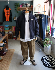 TOBW LOGO ZIP HOODIE H/W -NAVY-