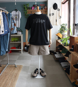 CITY 'WASHED CHINO' SHORTS -GREIGE-