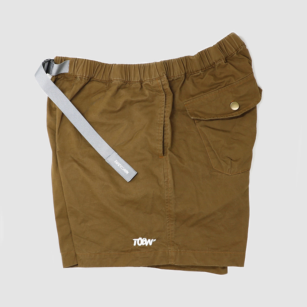 CITY 'WASHED CHINO' SHORTS -WOOD BROWN-