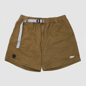 CITY 'WASHED CHINO' SHORTS -WOOD BROWN-