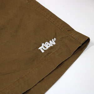 CITY 'WASHED CHINO' SHORTS -WOOD BROWN-