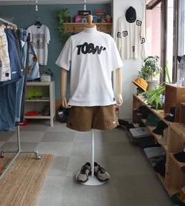 CITY 'WASHED CHINO' SHORTS -WOOD BROWN-
