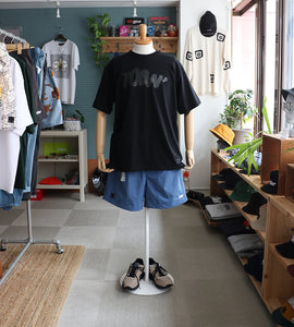 CITY 'WASHED NYLON' SHORTS -DULL BLUE-