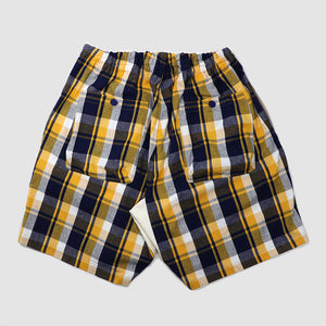 POSHBOY 'W POCKET' CHECK SHORTS -BEIGE-