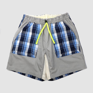 POSHBOY 'W POKET' CHECK SHORTS -GRAY-