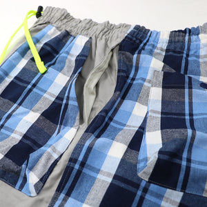 POSHBOY 'W POKET' CHECK SHORTS -GRAY-