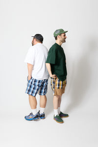 POSHBOY 'W POKET' CHECK SHORTS -GRAY-