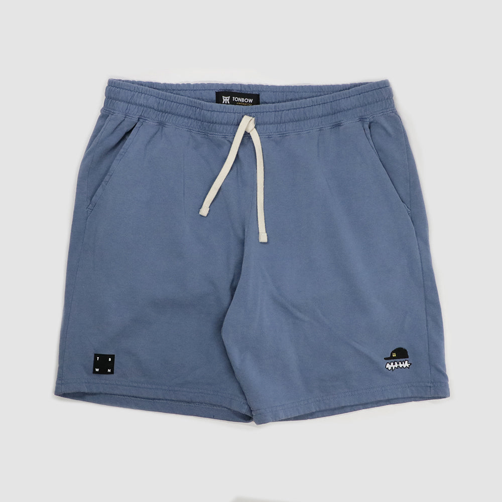 GARMENT DYEING SWEAT SHORTS -FOG BLUE- – TONBOW