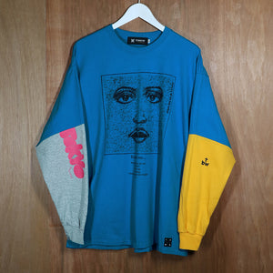 NEW ORDER 'LONELY FACE' L/S TEE -BLUE-